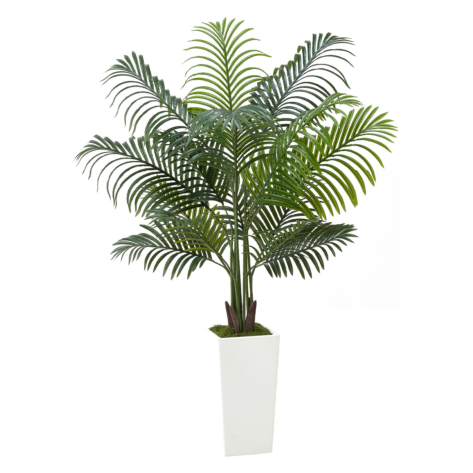 VEVOR Artificial Areca Palm Tree 1524 mm, Fake Palm Tropical Plants with White Tall Planter, Faux Floor Silk Plant in Pot, Large Trees for Home Office Living Room Decor House Warming, Indoor Outdoor