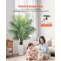 VEVOR Artificial Areca Palm Tree 1829 mm, Fake Palm Tropical Plants with White Tall Planter, Faux Floor Silk Plant in Pot, Large Trees for Home Office Living Room Decor House Warming, Indoor Outdoor