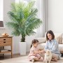 VEVOR Artificial Areca Palm Tree 6 ft, Fake Palm Tropical Plants with White Tall Planter, Faux Floor Silk Plant in Pot, Large Trees for Home Office Living Room Decor House Warming, Indoor Outdoor