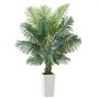 VEVOR Artificial Areca Palm Tree 6 ft, Fake Palm Tropical Plants with White Tall Planter, Faux Floor Silk Plant in Pot, Large Trees for Home Office Living Room Decor House Warming, Indoor Outdoor