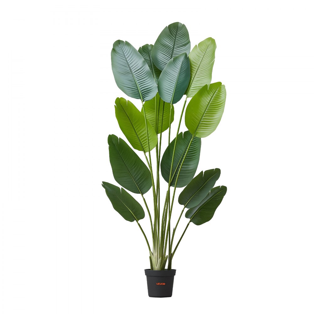VEVOR Artificial Bird of Paradise 1829 mm Tall, Fake Tropical Plants with with 13 Trunks & White Pot, Faux Floor Silk Tree, Large Trees for Home Office Living Room Decor House Warming, Indoor Outdoor