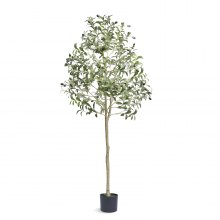 VEVOR konstgjord olivträd, 1,5 m hög fuskväxt, säkert PE-material och tippskydd Växt med lågt underhåll, naturtrogen grönt falskt krukträd för hemmakontor Lagerinredning inomhus utomhus