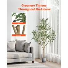 5FT Artificial Olive Tree Tall Fake Plant with Black Pot for Home Office