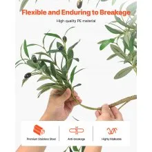 5FT Artificial Olive Tree Tall Fake Plant with Black Pot for Home Office