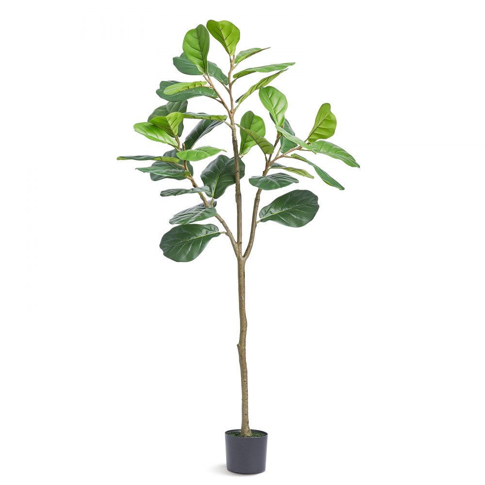 Árbol artificial de higuera de hoja de violín, planta sintética en maceta  de 50 pulgadas con hojas de tacto natural para decoración de oficina o