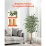 VEVOR 150cm Artificial Ficus Tree with Black Pot, Tall Faux Ficus Plant with Natural Wood Trunk and Realistic Green Leaves, Indoor Fake Silk Tree for Home, Office, Living Room, or Corner Décor
