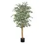 VEVOR 150cm Artificial Ficus Tree with Black Pot, Tall Faux Ficus Plant with Natural Wood Trunk and Realistic Green Leaves, Indoor Fake Silk Tree for Home, Office, Living Room, or Corner Décor