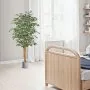 VEVOR 5FT Artificial Ficus Tree with Black Pot, Tall Faux Ficus Plant with Natural Wood Trunk and Realistic Green Leaves, Indoor Fake Silk Tree for Home, Office, Living Room, or Corner Décor
