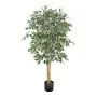 VEVOR 5FT Artificial Ficus Tree with Black Pot, Tall Faux Ficus Plant with Natural Wood Trunk and Realistic Green Leaves, Indoor Fake Silk Tree for Home, Office, Living Room, or Corner Décor