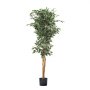 VEVOR 5FT Artificial Ficus Tree with Black Pot, Tall Faux Ficus Plant with Natural Wood Trunk and Realistic Green Leaves, Indoor Fake Silk Tree for Home, Office, Living Room, or Corner Décor