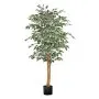 VEVOR 5FT Artificial Ficus Tree with Black Pot, Tall Faux Ficus Plant with Natural Wood Trunk and Realistic Green Leaves, Indoor Fake Silk Tree for Home, Office, Living Room, or Corner Décor