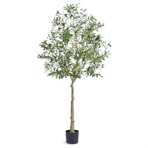 VEVOR Artificial Olive Tree 15.2cm Tall Faux Plant Secure PE Material & Anti-Tip