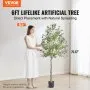 VEVOR Artificial Olive Tree, 1.8 m Tall Faux Plant, Secure PE Material & Anti-Tip Tilt Protection Low-Maintenance Plant, Lifelike Green Fake Potted Tree for Home Office Warehouse Decor Indoor Outdoor