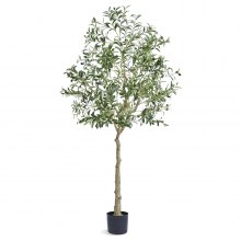 VEVOR konstgjord olivträd, 1,8 m hög fuskväxt, säkert PE-material och tippskydd Växt med lågt underhåll, naturtrogen grönt falskt krukträd för hemmakontor Lagerinredning inomhus utomhus