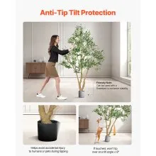 6FT Artificial Olive Tree Tall Fake Plant with Black Pot for Home Office