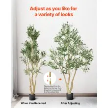 6FT Artificial Olive Tree Tall Fake Plant with Black Pot for Home Office