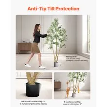 7FT Artificial Olive Tree Tall Fake Plant with Black Pot for Home Office Use