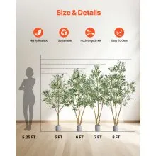 8FT Artificial Olive Tree Tall Fake Plant with Black Pot for Home Office Use