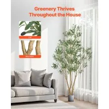 8FT Artificial Olive Tree Tall Fake Plant with Black Pot for Home Office Use