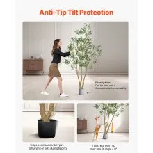 8FT Artificial Olive Tree Tall Fake Plant with Black Pot for Home Office Use