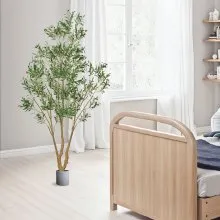8FT Artificial Olive Tree Tall Fake Plant with Black Pot for Home Office Use