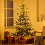 VEVOR Christmas Tree, 6.5ft Prelit Artificial Xmas Tree, Full Holiday Decor Tree with 350 Warm White LED Lights, 900 Branch Tips, Metal Base for Home Party Office Decoration
