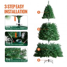 VEVOR Christmas Tree 7.5ft Artificial Xmas Decor Tree with 1346 Branch Tips