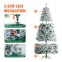 VEVOR Χριστουγεννιάτικο Δέντρο 7,5 ποδιών Prelit Flocked Xmas Tree with 550 LED Lights 1346 Tip