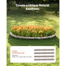 Fake Stone Landscape Edging 46.2x2.2in Lawn Edging Border Fade-Resistant No Dig