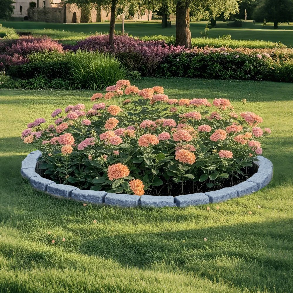 VEVOR Fake Stone Landscape Edging 1180 x 95 x 57 mm Garden Lawn Edging for Walkway Sandstone Gray