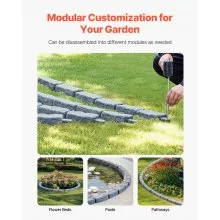 Fake Stone Landscape Edging 46.2 x 2.2 in Garden Lawn Edging Border for Walkway