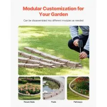 Faux Stone Landscape Edging 46.2 x 2.2 in Garden Lawn Edging Border for Walkway