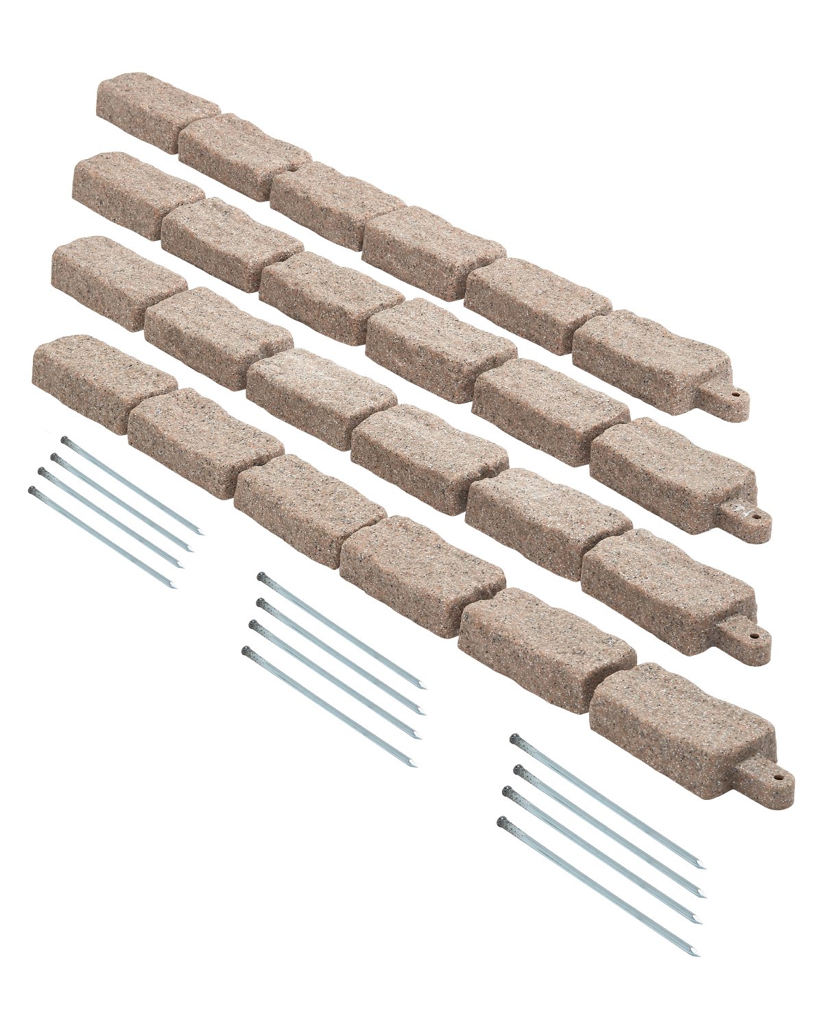 VEVOR Faux Stone Landscape Edging 1180 x 95 x 57 mm Garden Lawn Edging for Walkway Brown