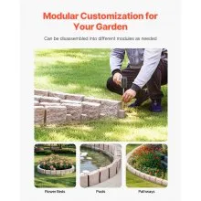 VEVOR Faux Stone Landscape Edging 46.8x3.9 in Lawn Edging Fade-Resistant