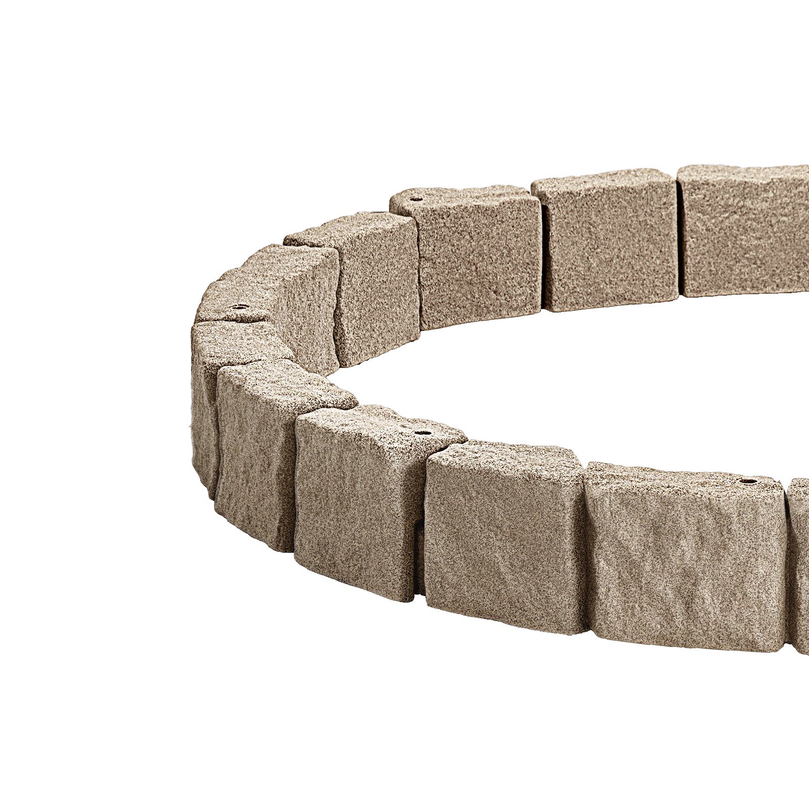 VEVOR Faux Stone Landscape Edging 46.8 x 3.9 in Realistic Lawn Edging, Flexible Brick-Sized Garden Edging Border with Anchoring Spikes, Fade-Resistant Yard Edging for Driveways Walkway Beige