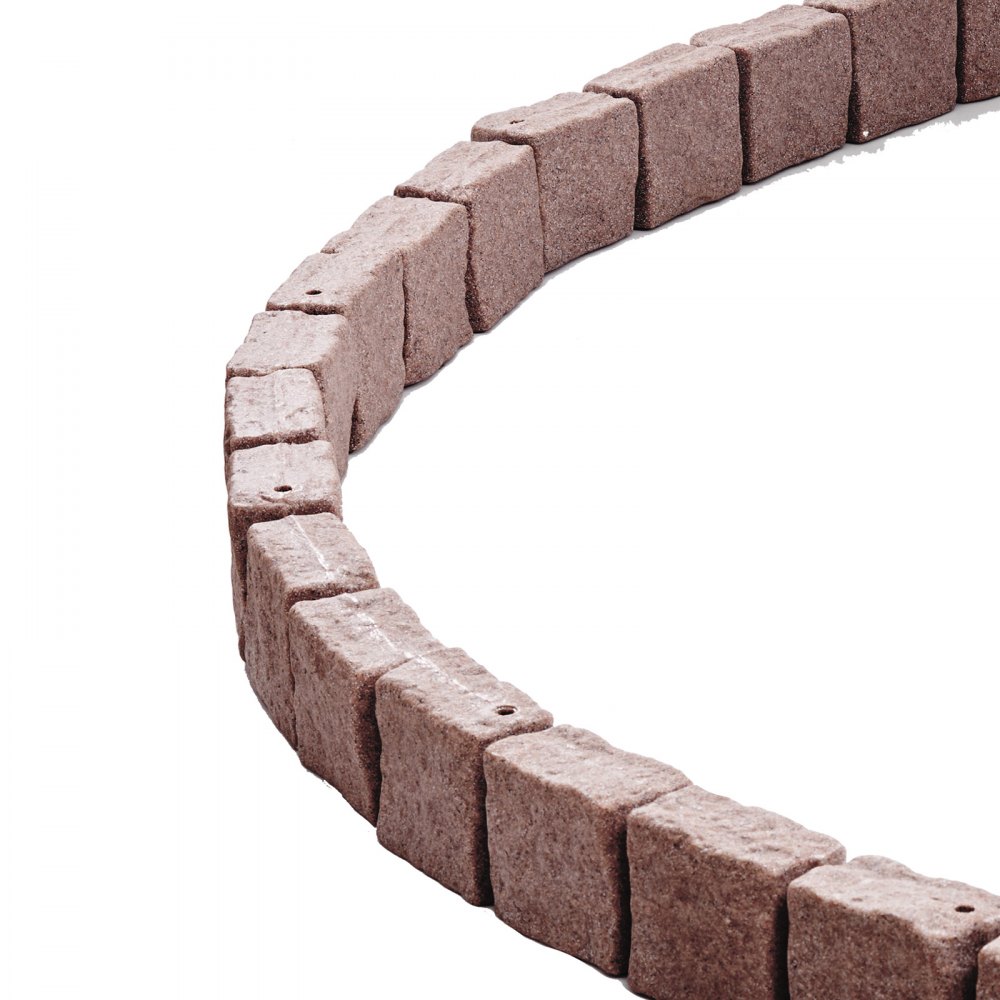 VEVOR Faux Stone Landscape Edging, 46.8 x 3.9 in Realistic Lawn Edging, Flexible Brick-Sized Garden Edging Border with Anchoring Spikes, Fade-Resistant Yard Edging for Driveways Walkway Brown