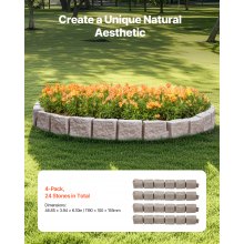 Fake Stone Landscape Edging 46.8x3.9 in Lawn Edging Border Fade-Resistant No Dig