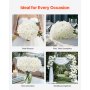 VEVOR Artificial Flowers, 105 pcs Real Looking White Silk Fake Hydrangea Bulk, White Faux Bridal Shower with Stems for DIY Wedding Bouquets, Home Centerpieces Arrangements, Party Tables Decorations