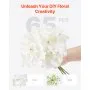 VEVOR Artificial Flowers, 65 pcs Real Looking White Silk Fake Hydrangea Bulk, White Faux Bridal Shower with Stems for DIY Wedding Bouquets, Home Centerpieces Arrangements, Party Tables Decorations
