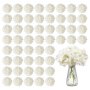 65 Pcs Artificial Silk Hydrangea Flowers 9.8 In Bouquet Arrangement White