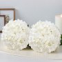 VEVOR Artificial Flowers, 65 pcs Real Looking White Silk Fake Hydrangea Bulk, White Faux Bridal Shower with Stems for DIY Wedding Bouquets, Home Centerpieces Arrangements, Party Tables Decorations