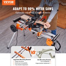 VEVOR 100in Mitre Saw Stand with One-piece Mounting Brackets Sliding Rail 500lbs