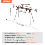 VEVOR Miter Saw Stand, 300lbs Load Capacity Steel Collapsible Stand for Miter Saw with One-piece Mounting Brackets Clamps, Adjustable Height and Length, Portable Compact and Folding Miter Saw Stand