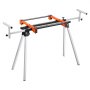 VEVOR Miter Saw Stand, 300lbs Load Capacity Steel Collapsible Stand for Miter Saw with One-piece Mounting Brackets Clamps, Adjustable Height and Length, Portable Compact and Folding Miter Saw Stand