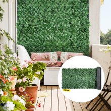 VEVOR Ivy Privacy Fence Screen, 59"x118" PP Faux Leaf Artificial Hedges, 3-Layers Indoor or Outdoor Greenery Leaves Panel, Multi-use for Garden, Yard, Decor, Balcony, Patio, Home, Green