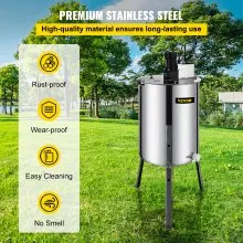 VEVOR 4 Frame Electric Honey Extractor Beekeeping 120 W Motor 2 Clear Lids