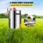 VEVOR 4 Frame Manual Honey Extractor Separator Stainless Steel Bee Extractor Stainless Steel Honeycomb Spinner Crank Beekeeping Extraction Apiary Centrifuge Equipment