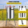 VEVOR Manual Honey Extractor Separator 4 Frame Stainless Steel Honeycomb Drum Spinner Crank Beekeeping Equipment Apiary Centrifuge Equipment
