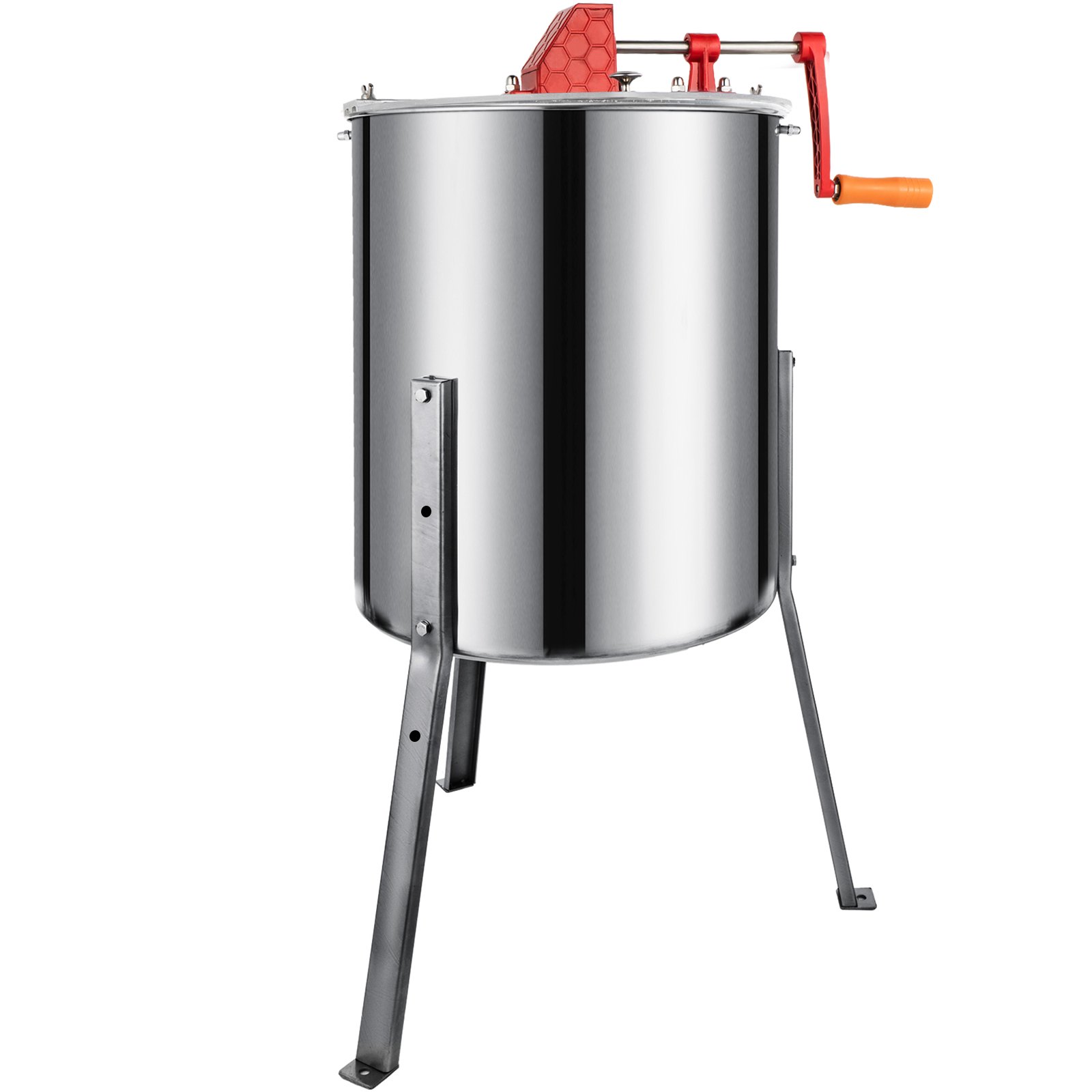 VEVOR 4 Frame Manual Honey Extractor Separator Stainless Steel Bee Extractor Stainless Steel Honeycomb Spinner Crank Beekeeping Extraction Apiary Centrifuge Equipment
