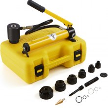 VEVOR 10 Ton Hydraulic Knockout Punch Kit, 1/2" to 2" Conduit Hole Cutter Set, KO Tool Kits with Puncher 6 Piece, Metal Sheet Driver Tools, For Aluminum, Brass, Stainless Steel, Fiberglass and Plastic